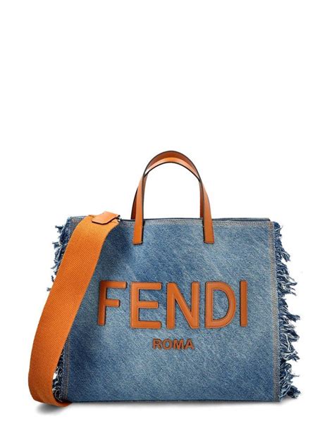 fendi tote price|Fendi denim tote.